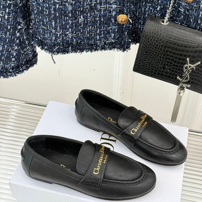 DIOR LOAFER 25S IN BLACK LAMBSKIN