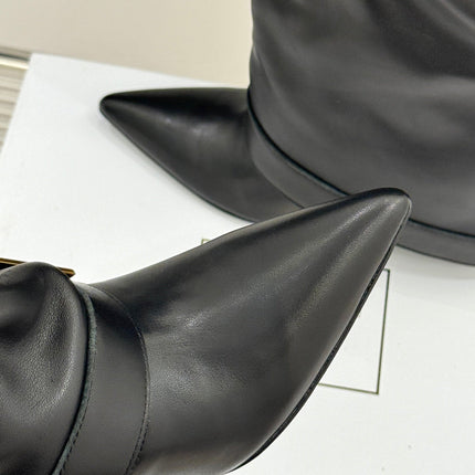 BALMAIN 25S ANTHEM BOOTS IN BLACK CALFSKIN