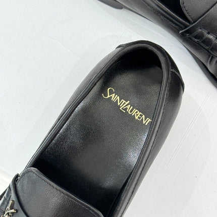 YSL 25S LOAFERS IN BLACK LAMBSKIN