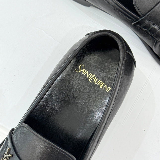 YSL 25S LOAFERS IN BLACK LAMBSKIN