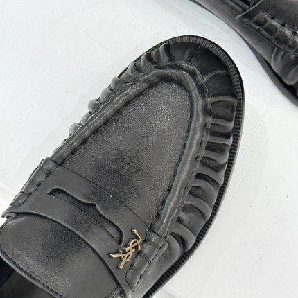 YSL 25S LOAFERS IN BLACK LAMBSKIN