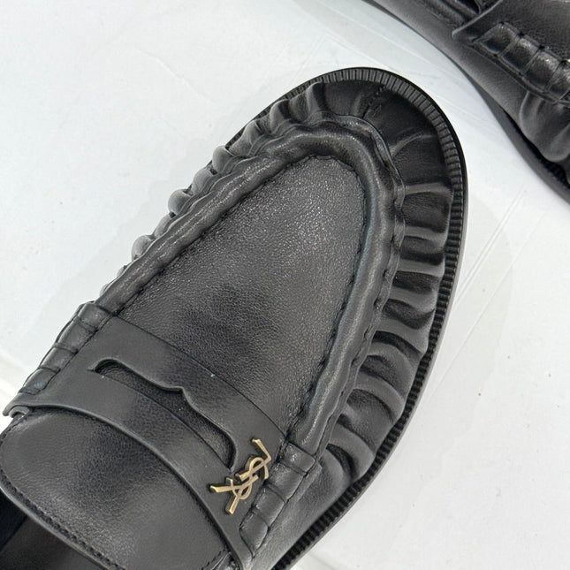YSL 25S LOAFERS IN BLACK LAMBSKIN