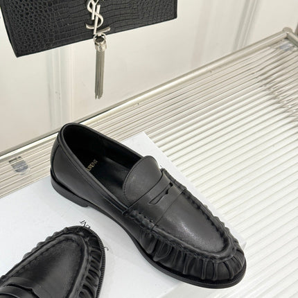 YSL 25S LOAFERS IN BLACK LAMBSKIN