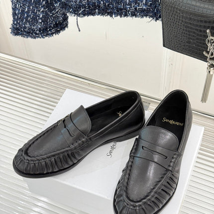 YSL 25S LOAFERS IN BLACK LAMBSKIN