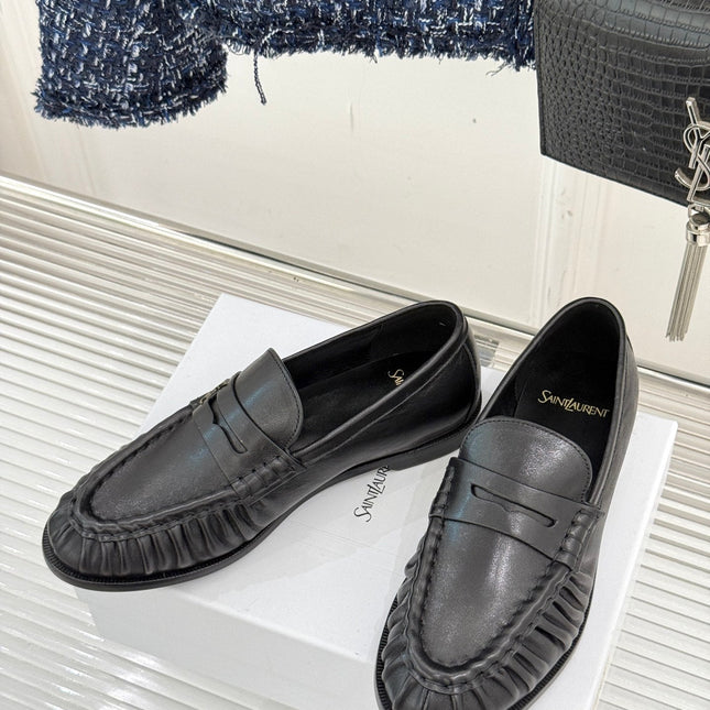YSL 25S LOAFERS IN BLACK LAMBSKIN