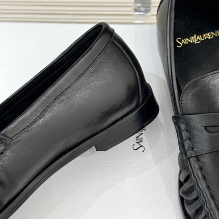 YSL 25S LOAFERS IN BLACK LAMBSKIN