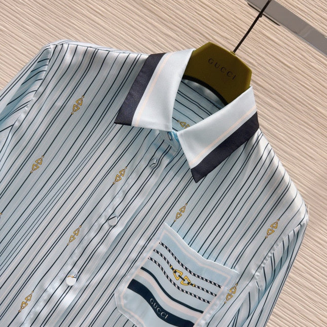 GUCCI LONG-SLEEVE SHIRT AND WIDE-LEG PANTS SET STYLE 15