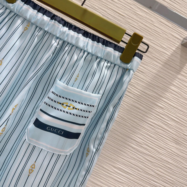 GUCCI LONG-SLEEVE SHIRT AND WIDE-LEG PANTS SET STYLE 15