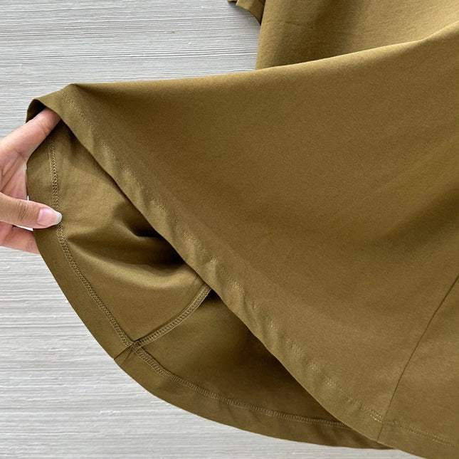 Loewe 25 Floral Embroidered Short-sleeved T-shirt Olive Brown Cotton