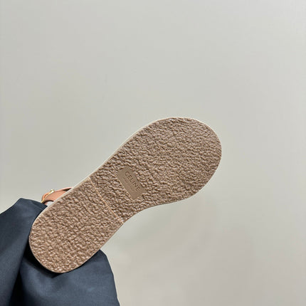 TRIUMPH FLAT SANDALS IN DESERT SAND CALFSKIN