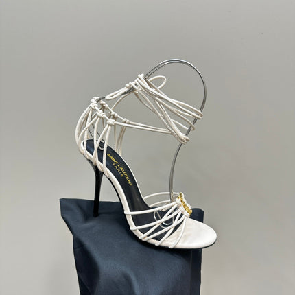 SL BABYLONE SANDALS 105 WHITE LAMBSKIN