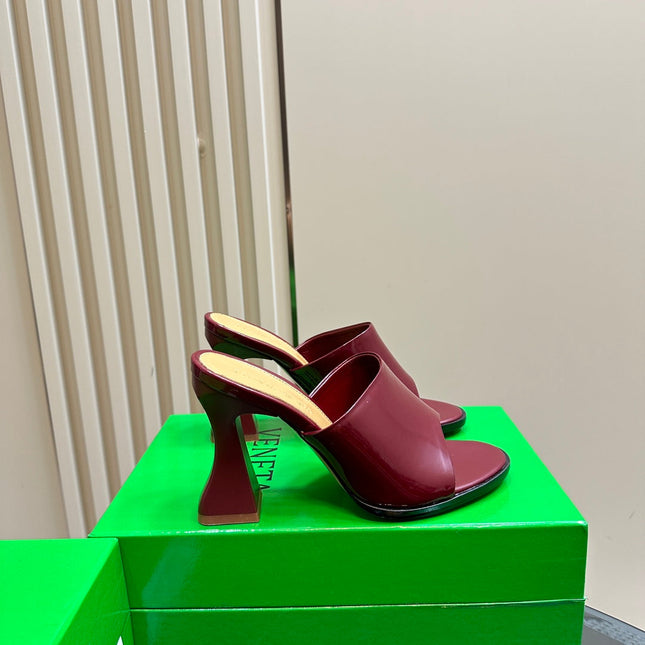 HIGH MULE 95 MM IN WINE RED CALFSKIN