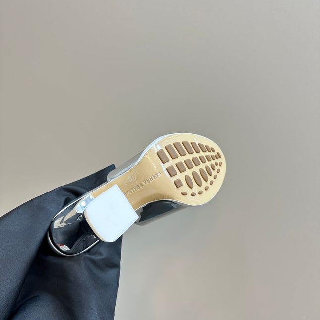 HIGH MULE 95 MM IN SILVER CALFSKIN