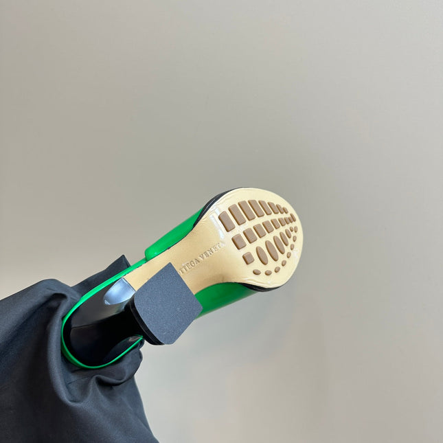 HIGH MULE 95 MM IN EMERALD GREEN CALFSKIN