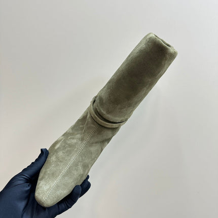 NIKI BOOTIES IN BASIL GREEN SUEDE