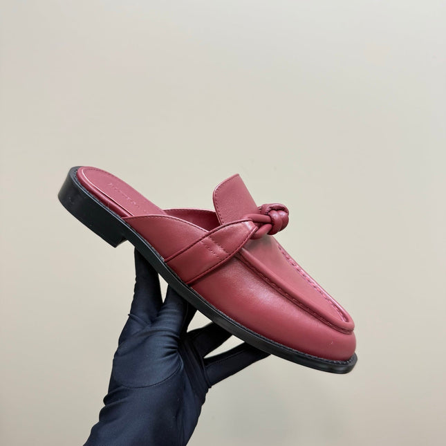 ASTAIRE MULE IN BERRY RED CALFSKIN