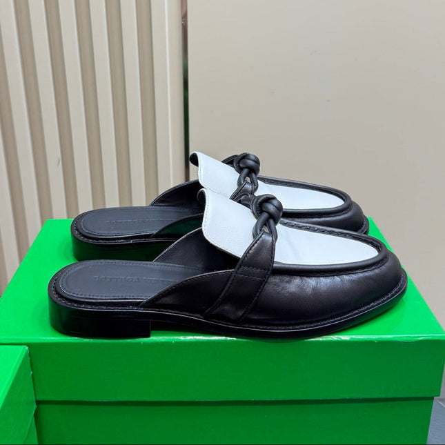 ASTAIRE MULE IN WHITE MIX BLACK CALFSKIN