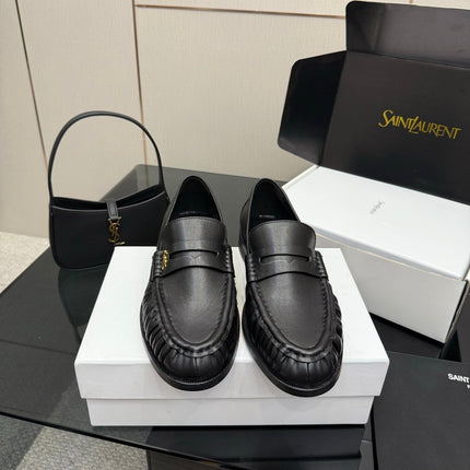 YSL DNA LOAFERS IN BLACK CALFSKIN GOLD HARDWARE