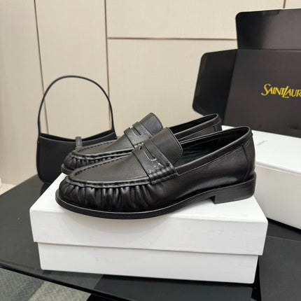 YSL DNA LOAFERS IN BLACK CALFSKIN GOLD HARDWARE