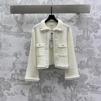 CHANEL PINK AND WHITE KNIT SWEATER 263624