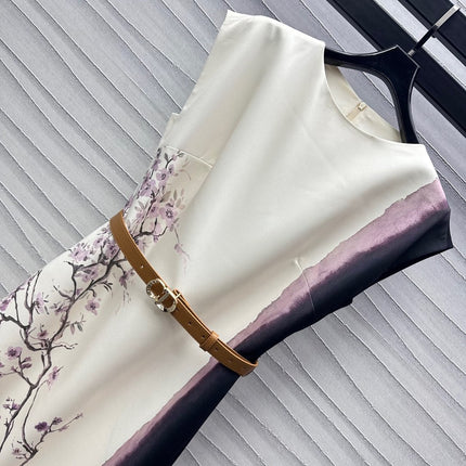 DIOR PRINTED DRESS WITH BELT 256706