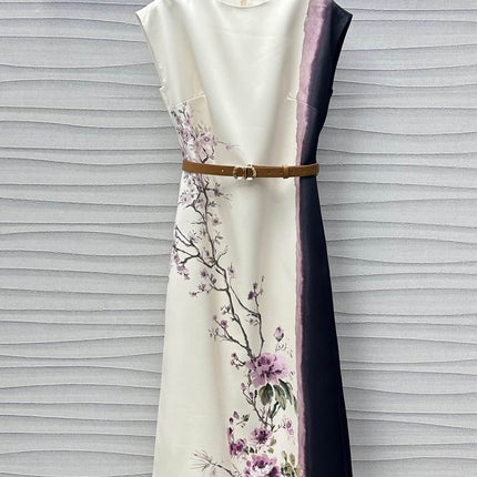 DIOR PRINTED DRESS WITH BELT 256706
