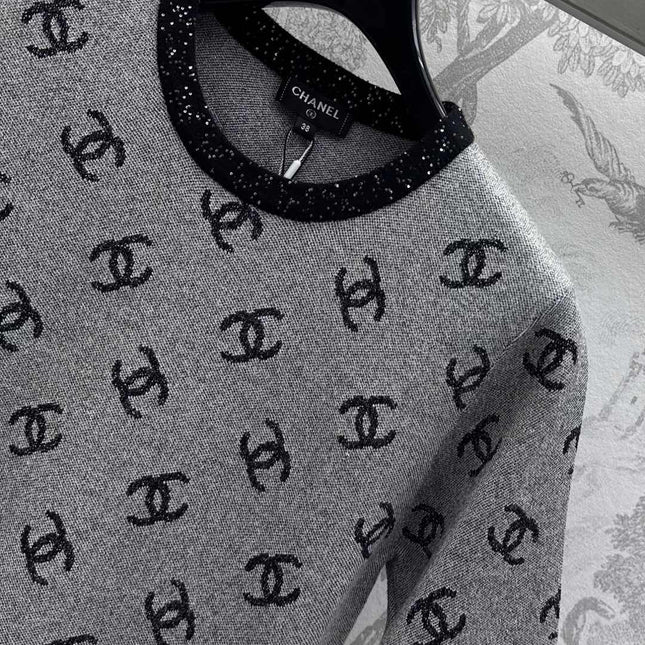 CHANEL GREY SHORT-SLEEVE TOP 263677