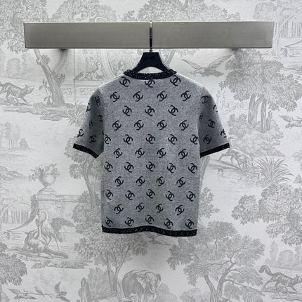 CHANEL GREY SHORT-SLEEVE TOP 263677