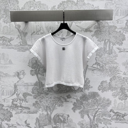 CHANEL SHORT SLEEVE CREW NECK KNIT TOP 263668