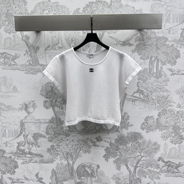 CHANEL SHORT SLEEVE CREW NECK KNIT TOP 263668