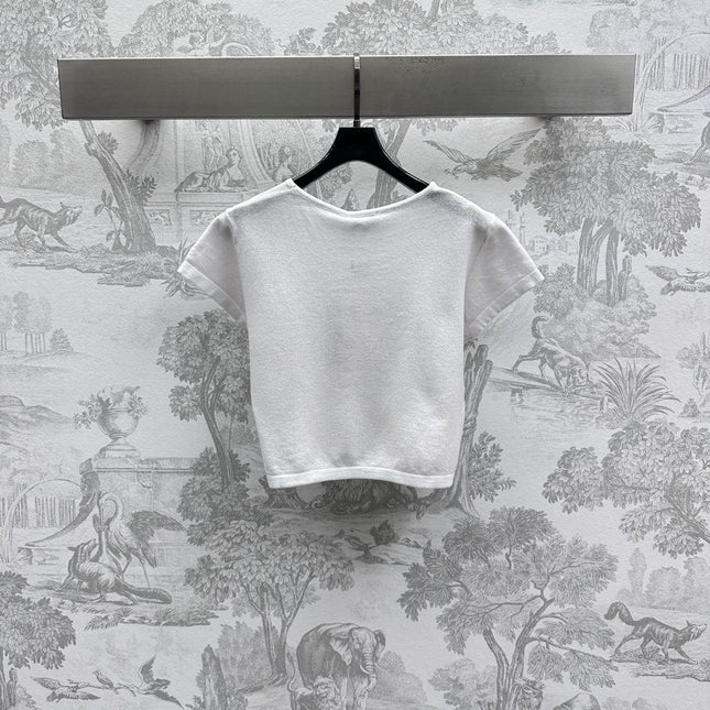 CHANEL SHORT SLEEVE CREW NECK KNIT TOP 263668