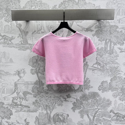 CHANEL SHORT SLEEVE CREW NECK KNIT TOP 263667