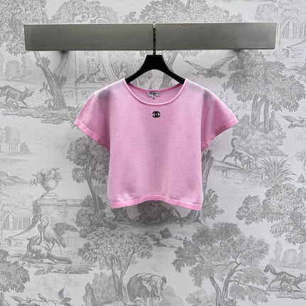 CHANEL SHORT SLEEVE CREW NECK KNIT TOP 263667