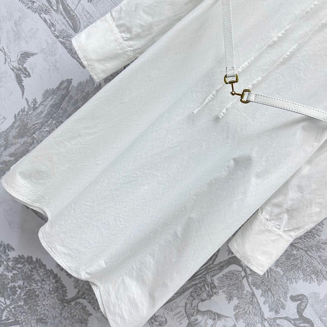 GUCCI 25S EMBROIDERED SHIRT DRESS WITH BELT 264644