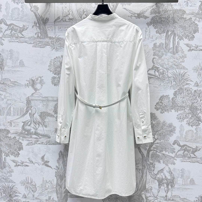 GUCCI 25S EMBROIDERED SHIRT DRESS WITH BELT 264644