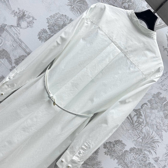 GUCCI 25S EMBROIDERED SHIRT DRESS WITH BELT 264644