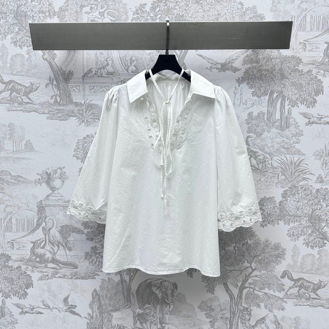 GUCCI 25S EMBROIDERED LONG SLEEVE SHIRT 264651