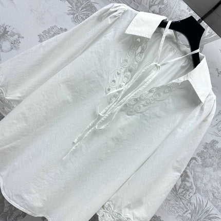 GUCCI 25S EMBROIDERED LONG SLEEVE SHIRT 264651