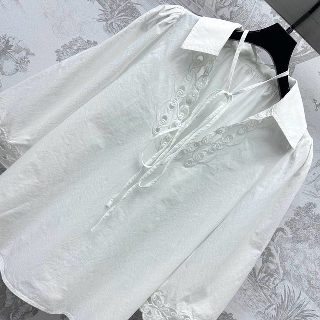 GUCCI 25S EMBROIDERED LONG SLEEVE SHIRT 264651