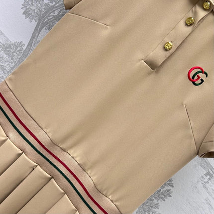 GUCCI 25S SHORT-SLEEVE DRESS IN TWILL SILK 264665