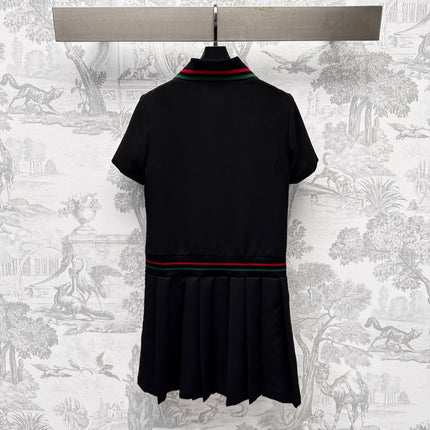 GUCCI 25S SHORT-SLEEVE DRESS IN TWILL SILK 264667