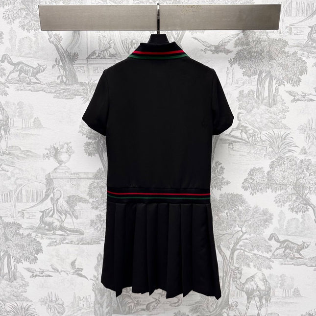 GUCCI 25S SHORT-SLEEVE DRESS IN TWILL SILK 264667