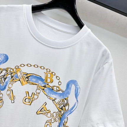 BALMAIN WHITE COTTON T-SHIRT 263722