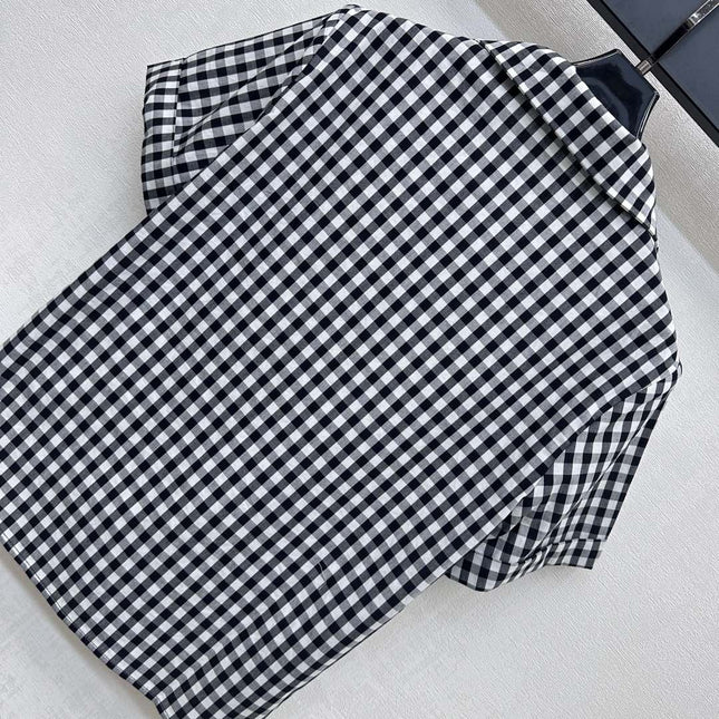 MIU 25S SHORT SLEEVE PLAID SHIRT 264708