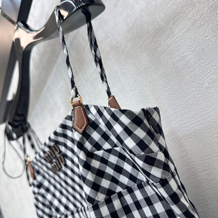 MIU 25S PLAID PINAFORE DRESS 264712