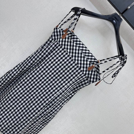 MIU 25S PLAID PINAFORE DRESS 264712
