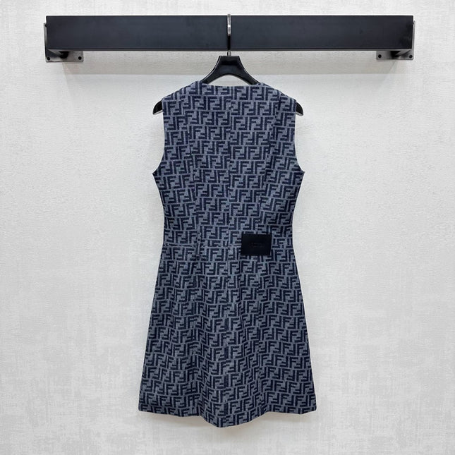FEND 25S VEST DRESS DENIM JACQUARD 264599