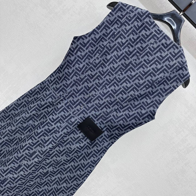 FEND 25S VEST DRESS DENIM JACQUARD 264599