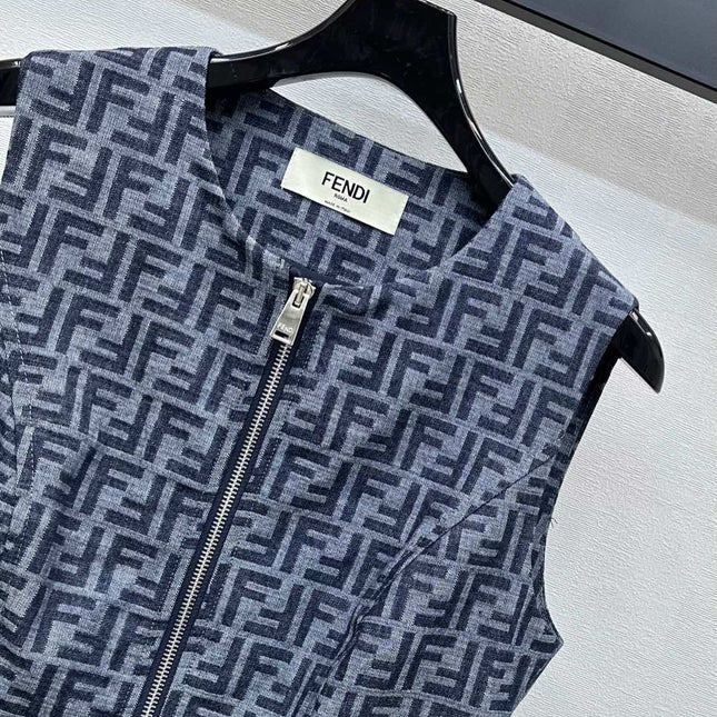 FEND 25S VEST DRESS DENIM JACQUARD 264599