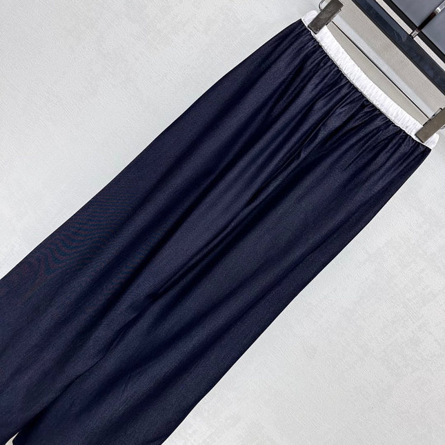 MIU 25S WIDE LEG PANTS WITH DRAWSTRING 264585